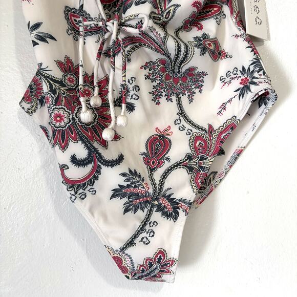 SEA NEW YORK NWT Cassandra Paisley Print Tie One Piece Swinsuit Size M - Picture 8 of 16